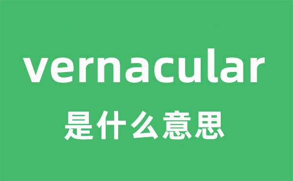 vernacular是什么意思