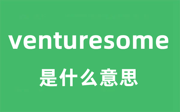 venturesome是什么意思