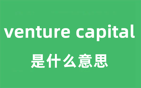 venture capital是什么意思