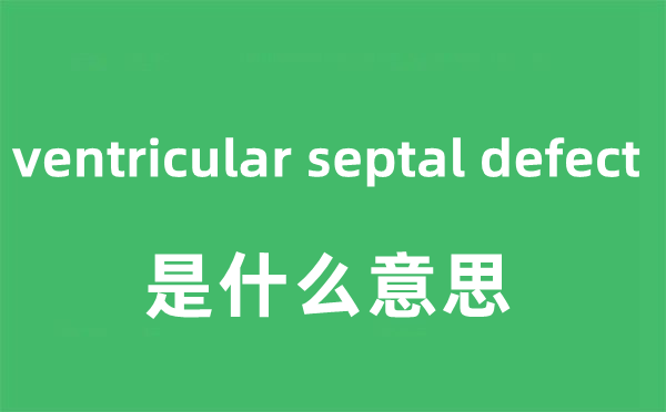 ventricular septal defect是什么意思