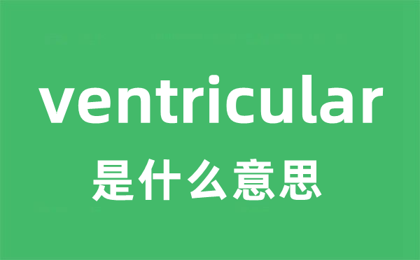 ventricular是什么意思