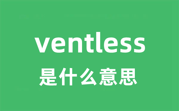 ventless是什么意思