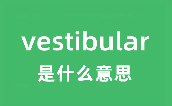 vestibular是什么意思