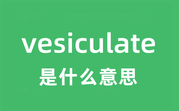 vesiculate是什么意思