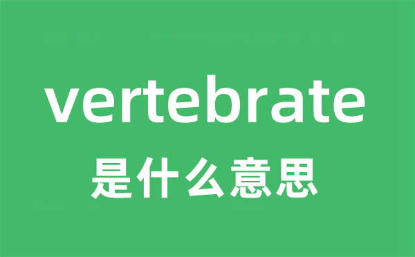 vertebrate是什么意思