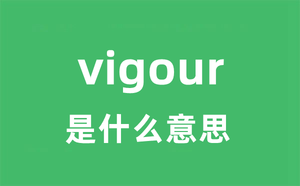 vigour是什么意思