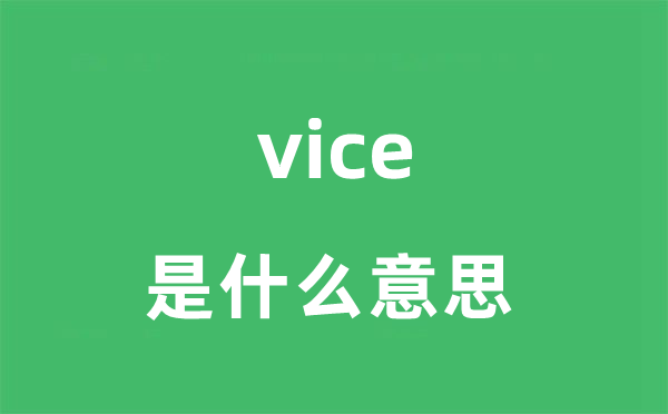 vice是什么意思