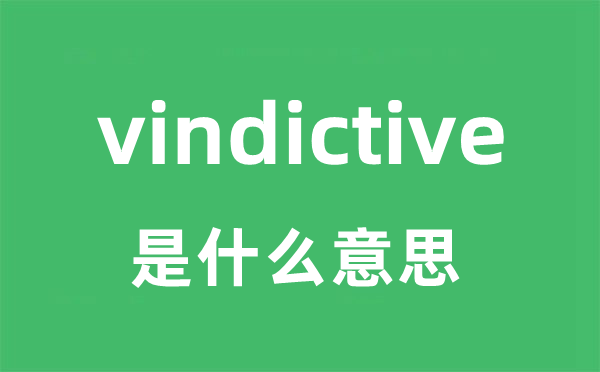 vindictive是什么意思