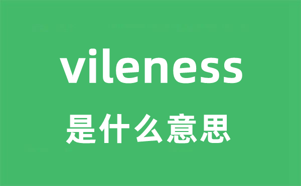 vileness是什么意思