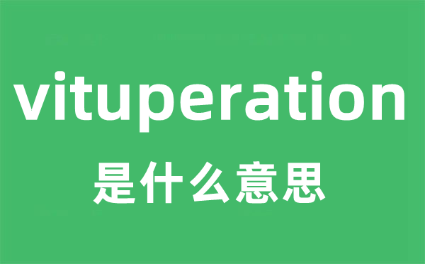 vituperation是什么意思