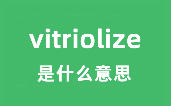 vitriolize是什么意思