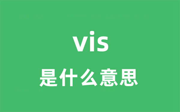 vis是什么意思