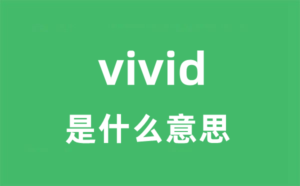 vivid是什么意思