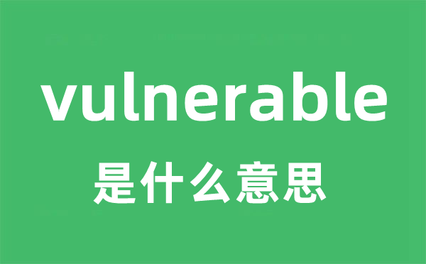 vulnerable是什么意思