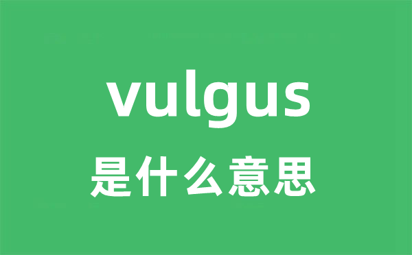 vulgus是什么意思