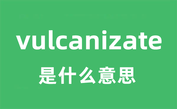 vulcanizate是什么意思