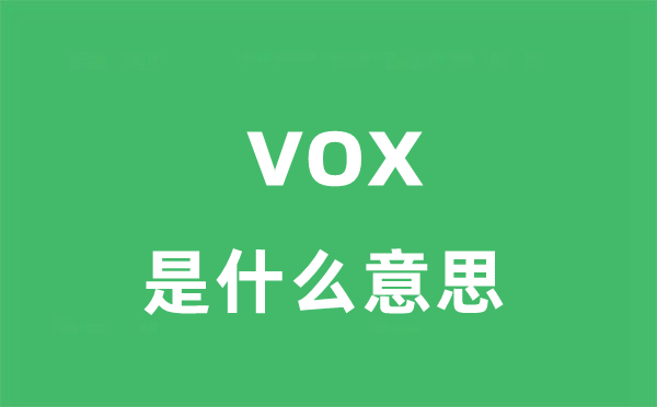 vox是什么意思