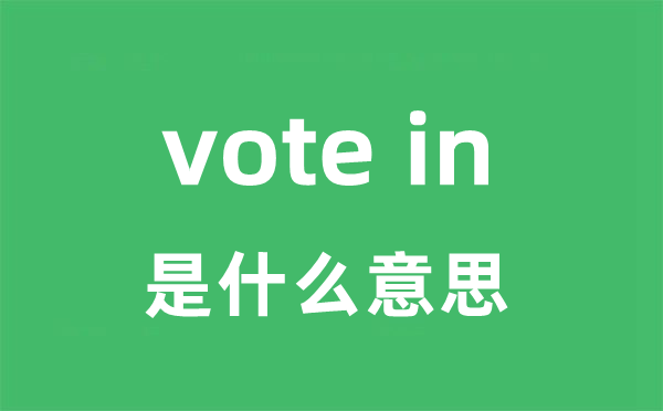 vote in是什么意思