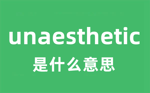 unaesthetic是什么意思