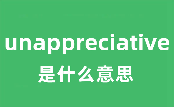 unappreciative是什么意思