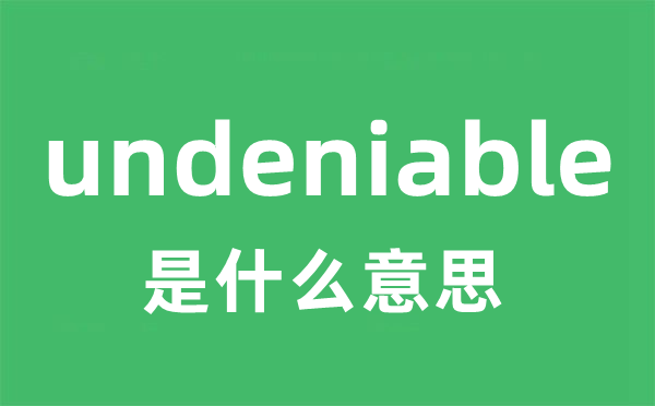 undeniable是什么意思