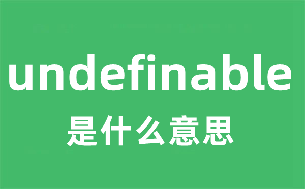 undefinable是什么意思