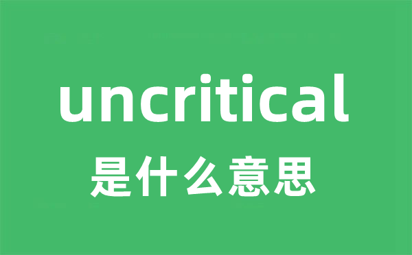 uncritical是什么意思