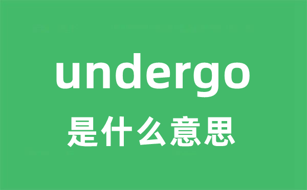 undergo是什么意思