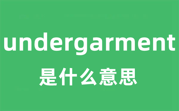 undergarment是什么意思