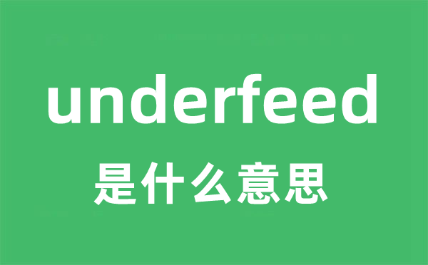 underfeed是什么意思