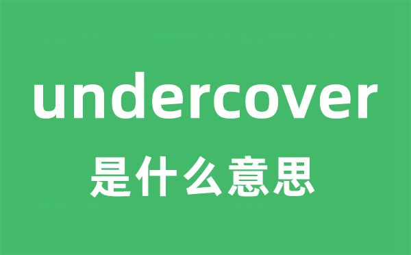 undercover是什么意思