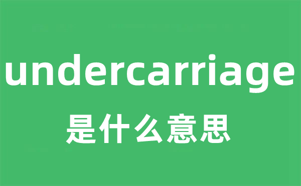 undercarriage是什么意思