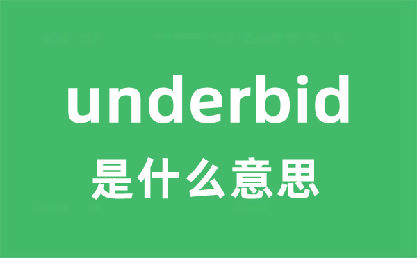 underbid是什么意思