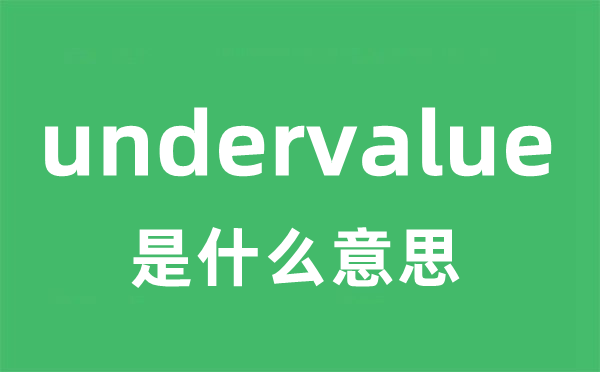 undervalue是什么意思