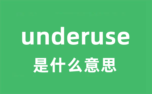 underuse是什么意思