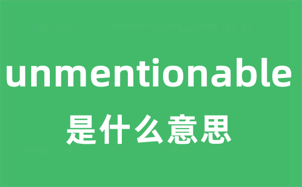 unmentionable是什么意思