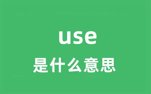 use是什么意思