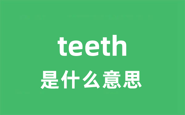 teeth是什么意思