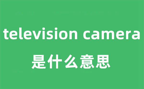 television camera是什么意思