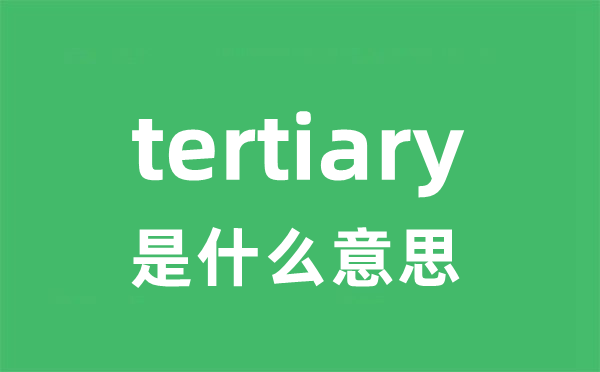 tertiary是什么意思