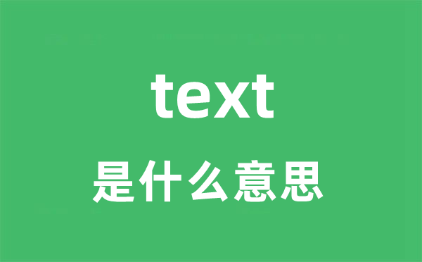 text是什么意思