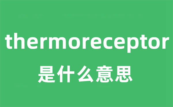 thermoreceptor是什么意思