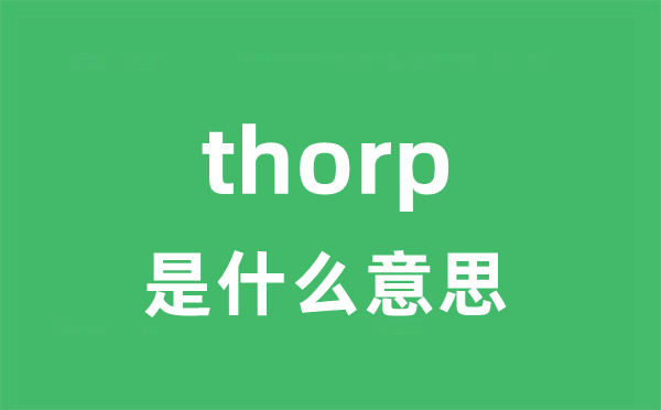 thorp是什么意思