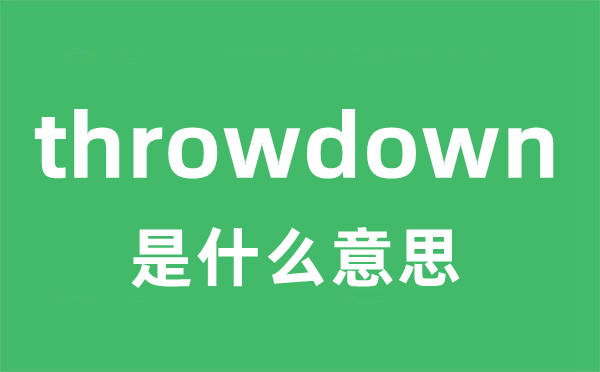 throwdown是什么意思