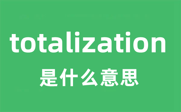 totalization是什么意思