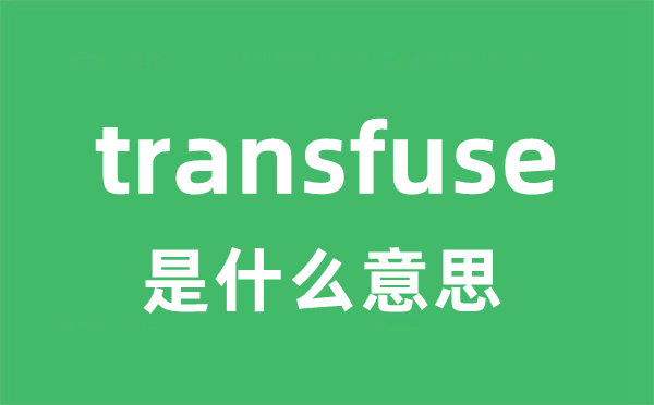 transfuse是什么意思