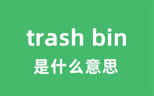 trash bin是什么意思