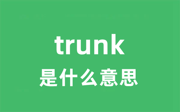 trunk是什么意思