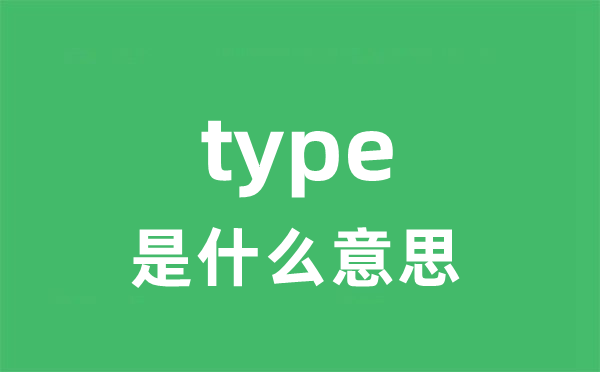 type是什么意思