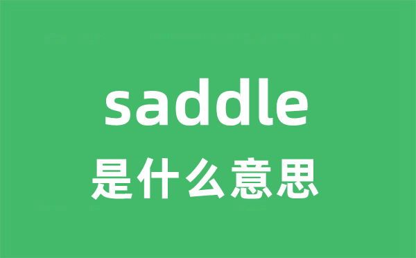 saddle是什么意思